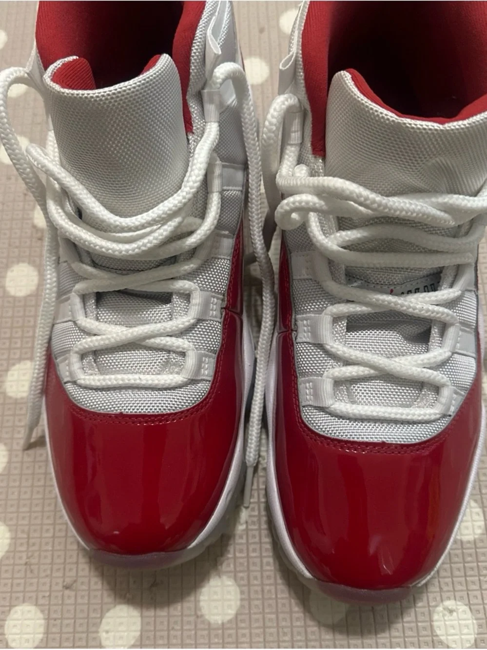 Jordan Men's Red and White Athletic Sneakers